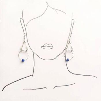 Boucles d'oreilles en sodalite faites à la main 2