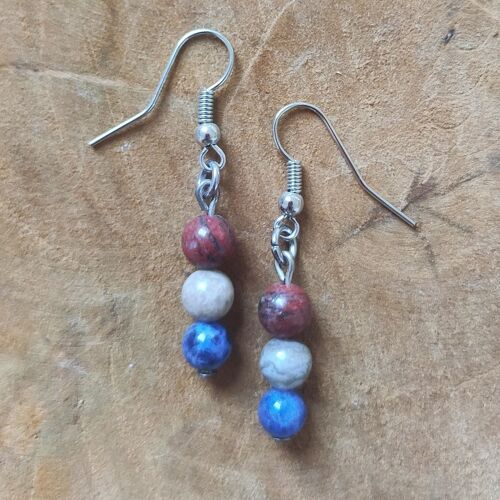 Jasper and sodalite earrings - Stainless steel