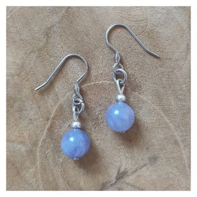 Boucles d'oreilles aigue-marine lilas - Acier inoxydable