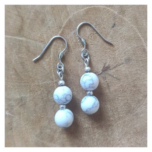 Howlite earrings - Stainless steel