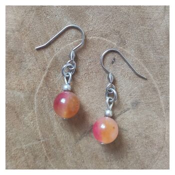 Boucles d'oreilles Jade Orange - Acier inoxydable 1