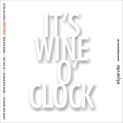 Weinetikett "Wine o'clock"