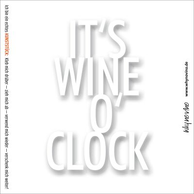 Weinetikett "Wine o'clock"