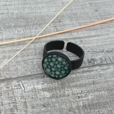 Bague - Maritime - cuir de seigle - vert