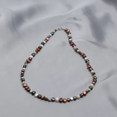 FreshwaterPearl Necklace Pebbles Coil Red