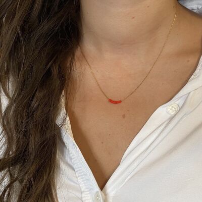 Red Simply Square Necklace