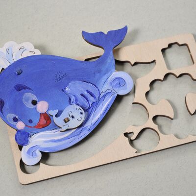 Baleine - Puzzle 3D à colorier