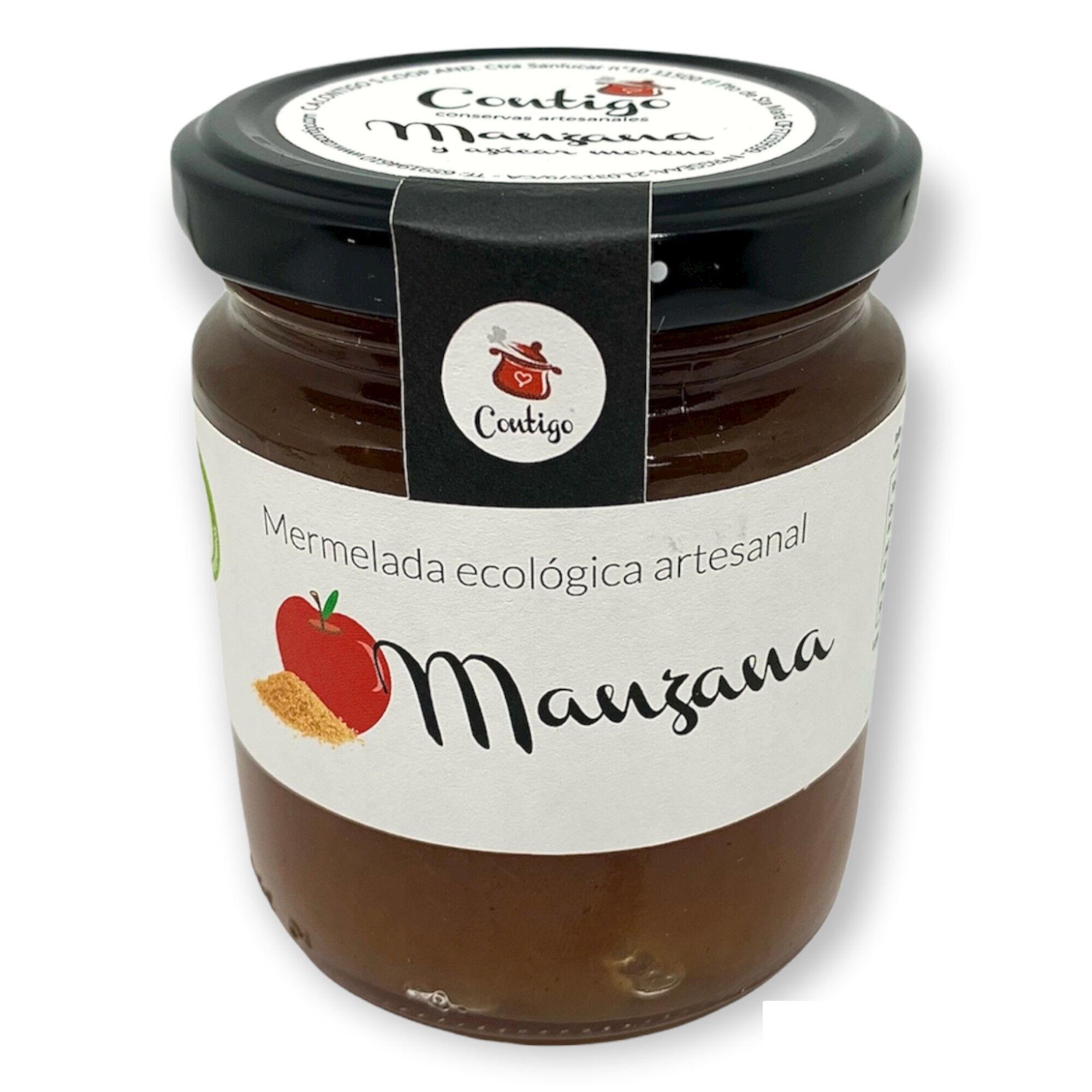 Handwerkliche Apfelmarmelade mit braunem Zucker und Zimt