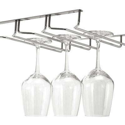 Glass rack 3 chrome runners for stemmed glasses