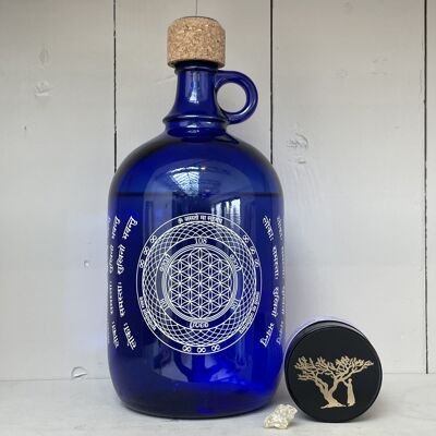 Devi Water Bottle cobalt blue w Frankincense resin