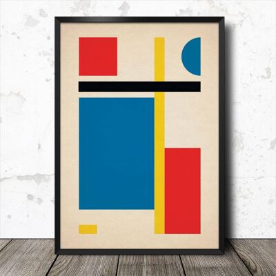 Bauhaus 04 Inspirado Minimalista geométrico abstracto Lámina artística