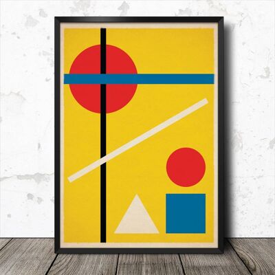 Bauhaus 05 inspiriert abstrakter geometrischer minimalistischer Kunstdruck