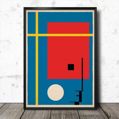 Bauhaus 08 inspiriert abstrakter geometrischer minimalistischer Kunstdruck