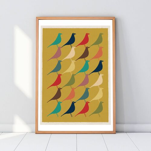 Eames Bird Mid Century Modern Poster Art Print