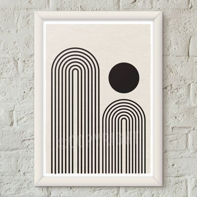 Stampa d'arte poster geometrica minimalista monocromatica 04