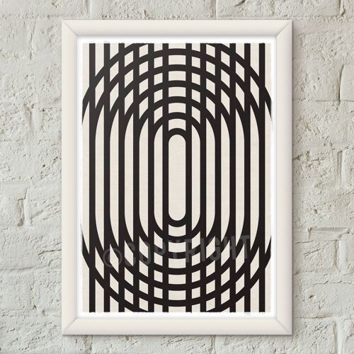 Geometric Minimalist Monochrome 05 Poster Art Print