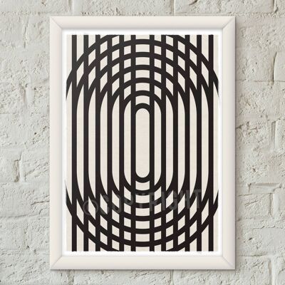 Stampa artistica di poster monocromatico minimalista geometrico 05