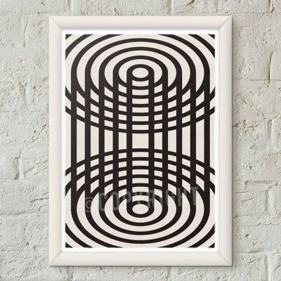Geometrischer minimalistischer monochromer 08-Poster-Kunstdruck