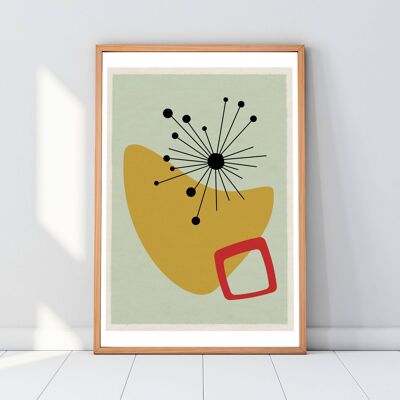 Stampa artistica di poster di metà secolo moderna 03