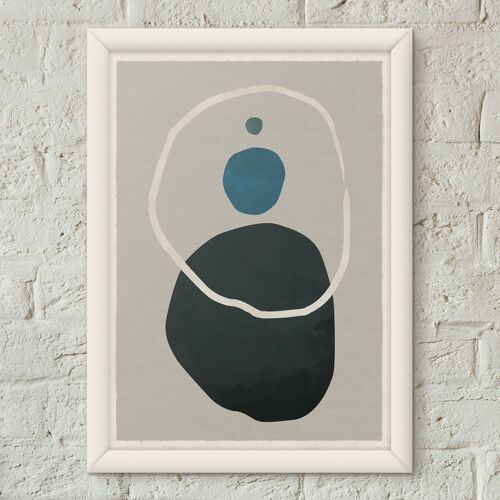 Pebbles 03 Scandi Nordic Style Minimalist Art Print Poster