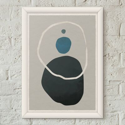 Poster con stampa artistica minimalista di Pebbles 03 Scandi in stile nordico