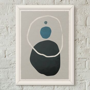 Pebbles 03 Impression d'art minimaliste de style nordique Scandi Poster