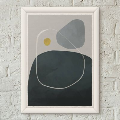 Pebbles 06 Scandi Nordic Style Minimalist Art Print Poster