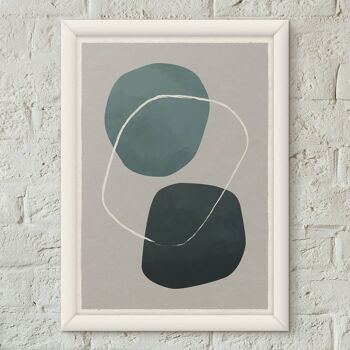 Pebbles 09 Scandi Nordic Style Minimaliste Art Print Poster