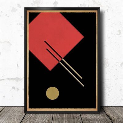 Suprematist 02 Minimalista geométrico abstracto Lámina artística