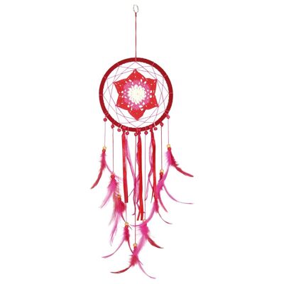 Dreamcatcher rosso e rosa 60 cm