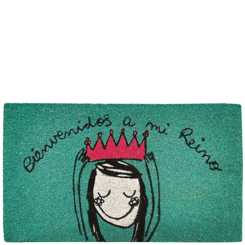 Doormat "bienvenidos a mi reino" blue