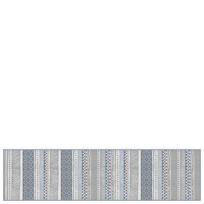 Alfombra vinílica de pasillo "Asilah" azul - 65x250x0,3cm