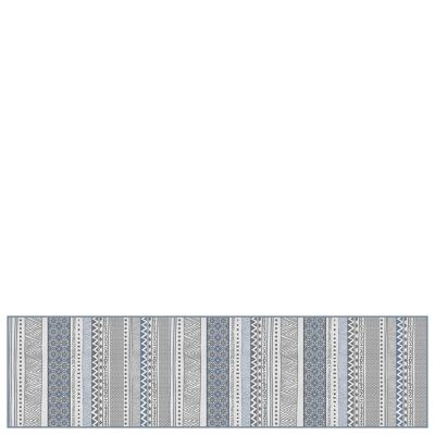 Alfombra de pasillo vinílica "Asilah" azul - 80x300x0,3cm