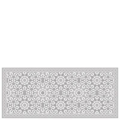 Tapis de cuisine en vinyle "Casablanca" gris - 65x150x0,3cm