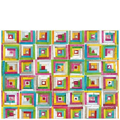 Tappetino in vinile per bambini "Patchwork Anna Llenas" - 100x133x0,3cm