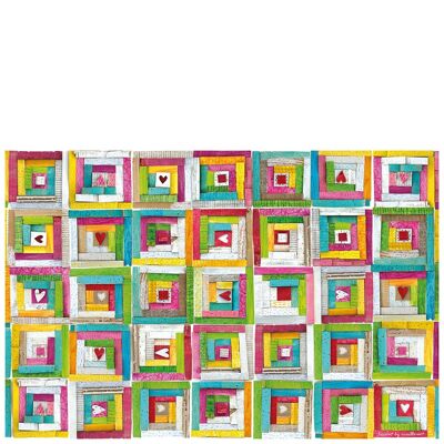 Tappetino in vinile per bambini "Patchwork Anna Llenas" - 133x200x0,3cm