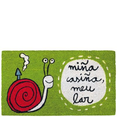 Doormat "miña casiña, meu lar" green