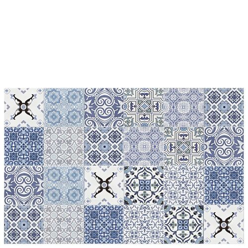 Vinyl kitchen mat  "Faro" blue - 65x100x0,3cm
