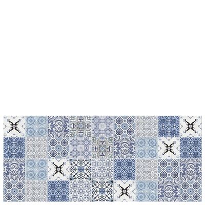 Tapis de cuisine en vinyle "Faro" bleu - 65x150x0,3cm