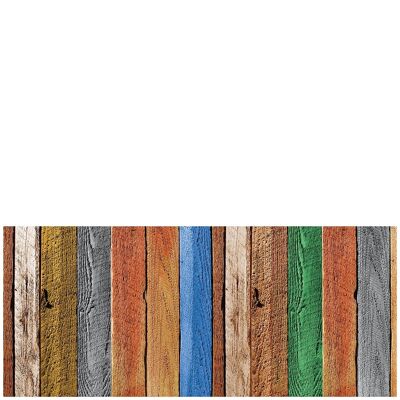 Tapis de cuisine en vinyle "planches de bois de couleur" large