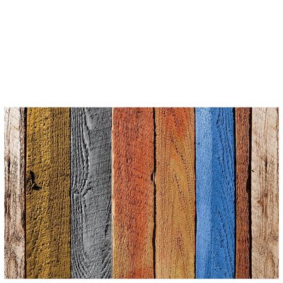 Tapis de cuisine en vinyle "planches de bois de couleur" - 50x80x0,3cm