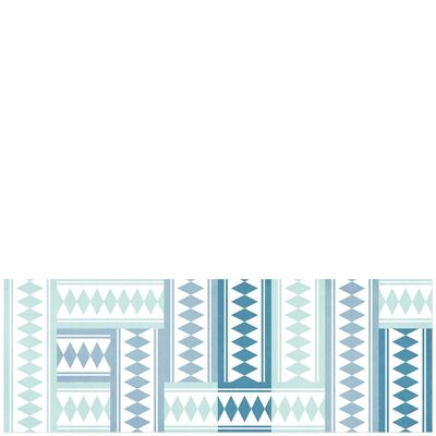 Alfombra vinílica de cocina "azulejos turquesa" - 50x140x0,3cm