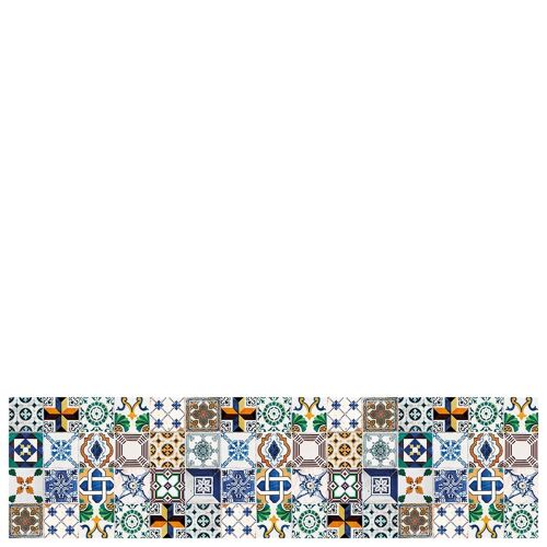 Vinyl hall runner mat "Ceramic Patchwork" - 80x300x0,3cm