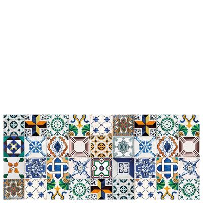 Vinyl kitchen mat "Ceramic Patchwork" - 65x150x0,3cm