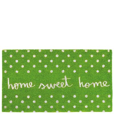 Felpudo "hogar dulce hogar" verde