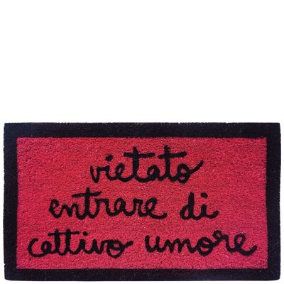 Zerbino "vietato entrare di cattivo umore" rosso bordeaux