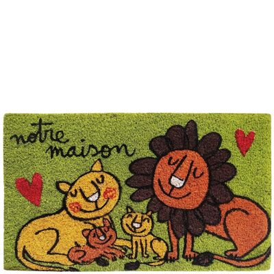 Doormat "notre maison" green