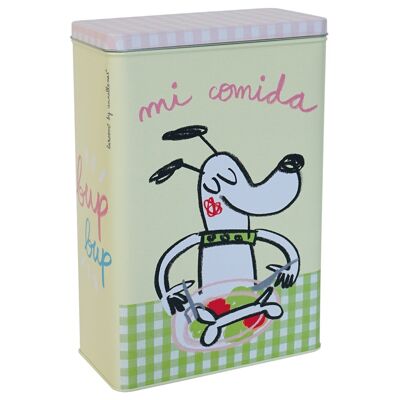 Metal box "mi comida" for dogs big yellow