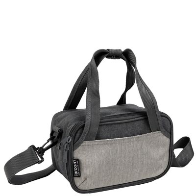 Lunch Bag urban 3L con aislamiento térmico, 2 bolsillos extra y bandolera Gris -contenedor de comida incluido-