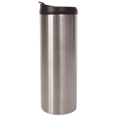 Termo de vacío de doble pared para líquidos 400ml. Acero inoxidable y tapón antigoteo